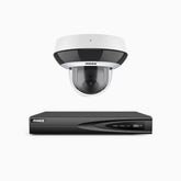 HZ504P - 4 Channel 1 Camera PTZ PoE Security System, 3K Super HD, 4X Optical Zoom, IK10 Vandal-Resistant, 2.8-12 mm Lens, Intelligent Behavior Analysis, Color Night Vision & Anti-Fog